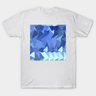 Brandeis Blue Abstract Low Polygon Background T-Shirt